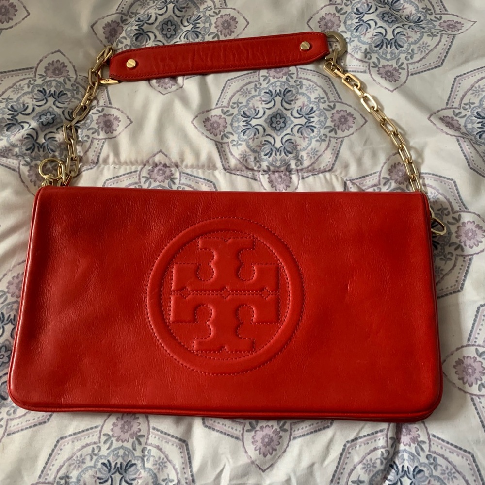 Authentic Tory Burch Leather Clutch